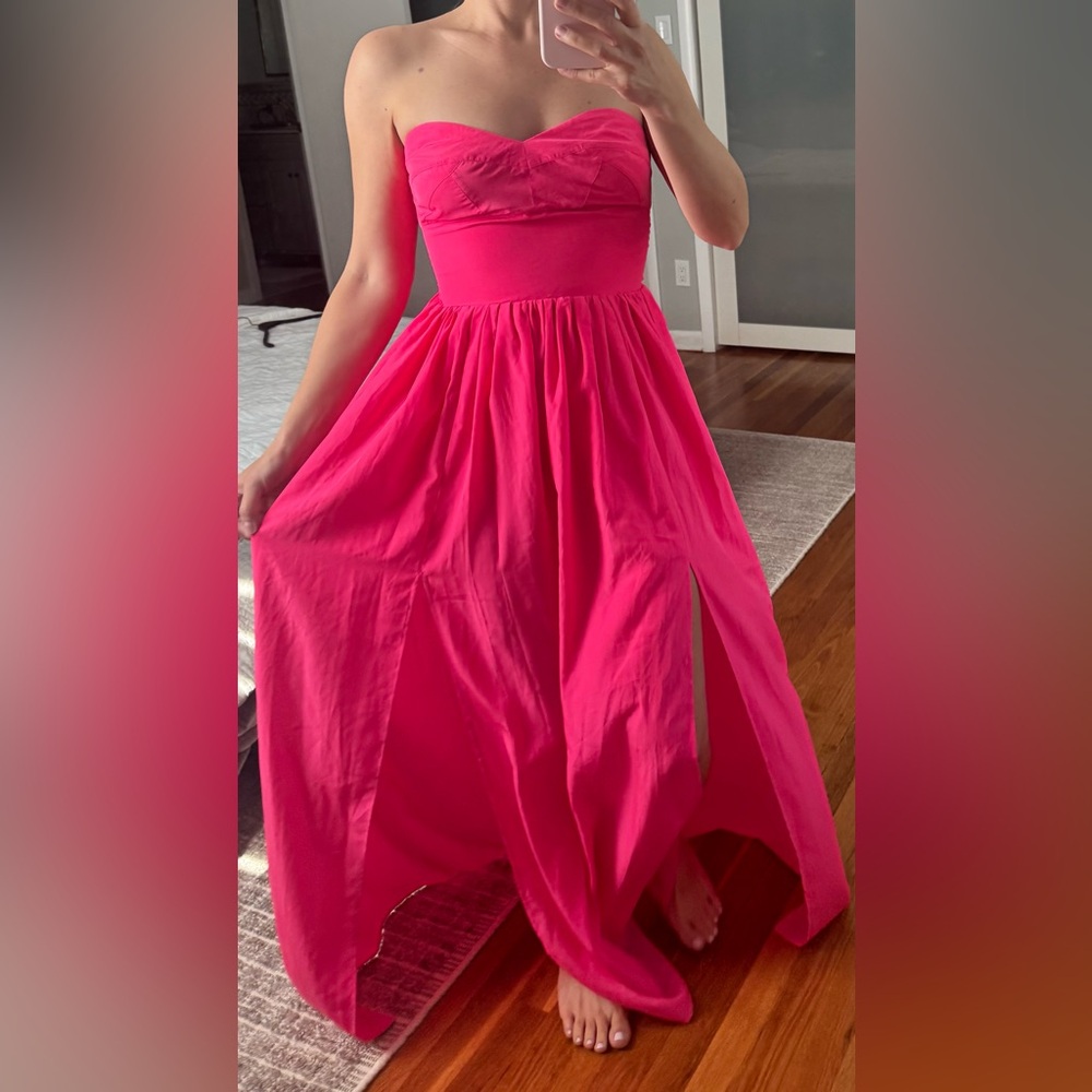 SOLD ✅ Amanda Uprichard Pink Strapless Sweetheart Sundress - Picture 5 of 5